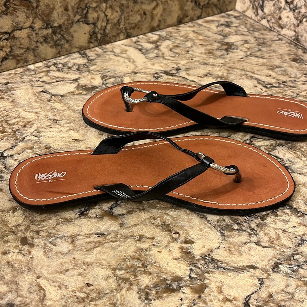 Massimo black sandals with bling